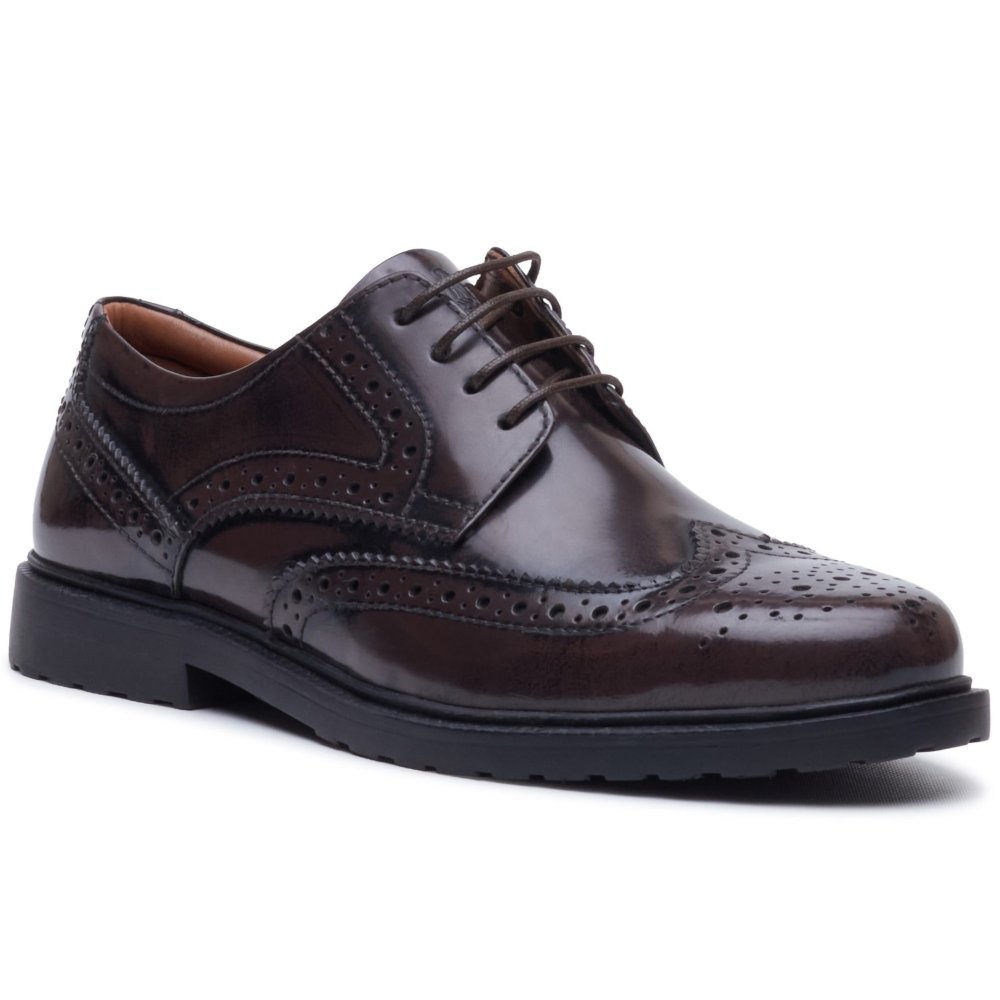 Hush Puppies Women's Chocolate Verity Hi-Shine Brogue In Size 4 - Image 2