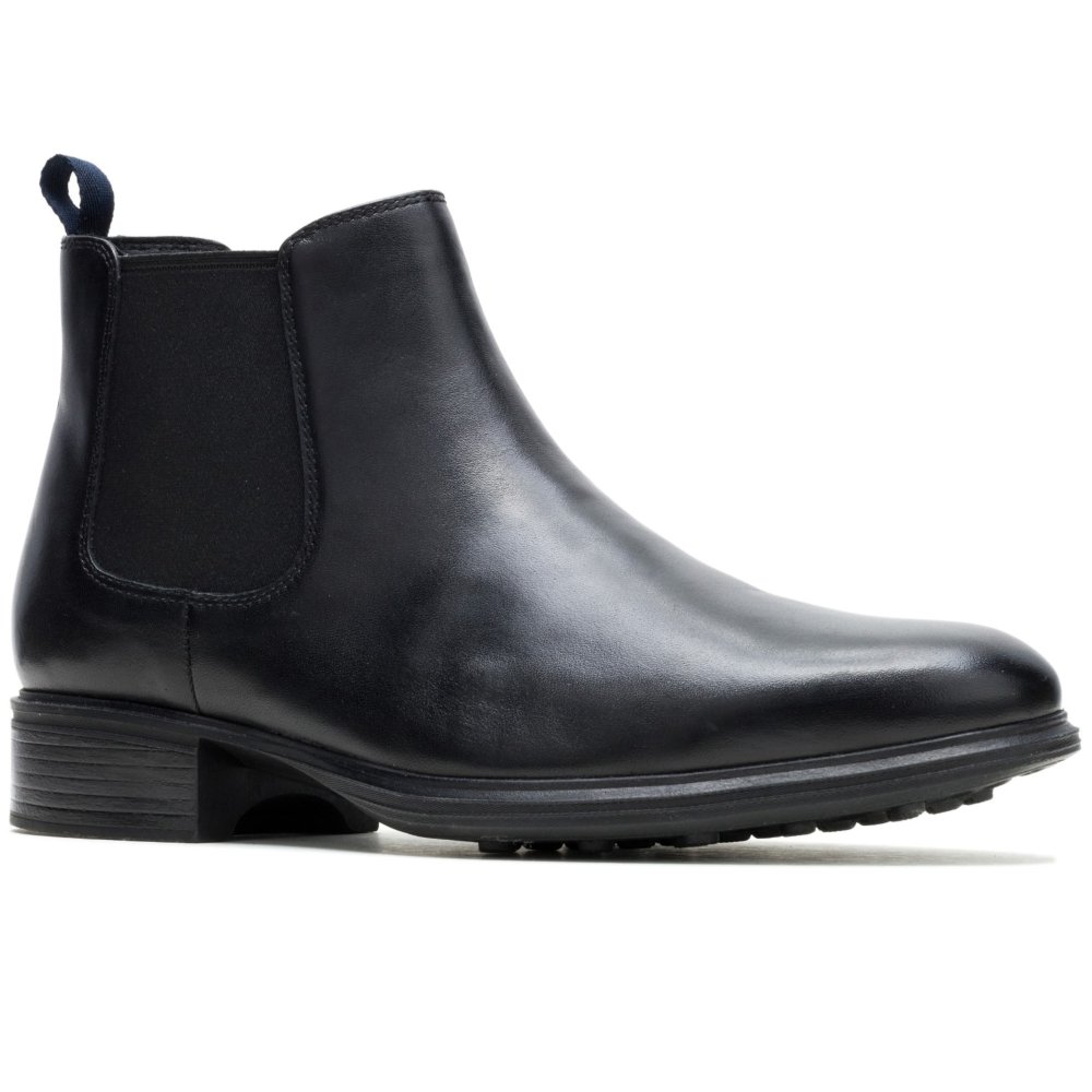 Hush Puppies Men's Black Lewis Chelsea Boots Colour: : Size 9