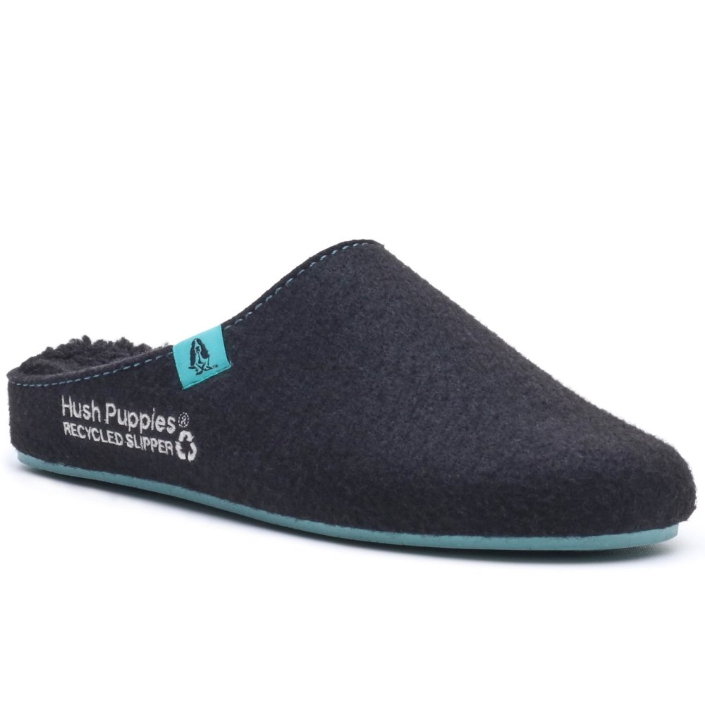 Hush Puppies Men's Black The Good Polyester Turquoise Slippers - Size 11 - Image 3