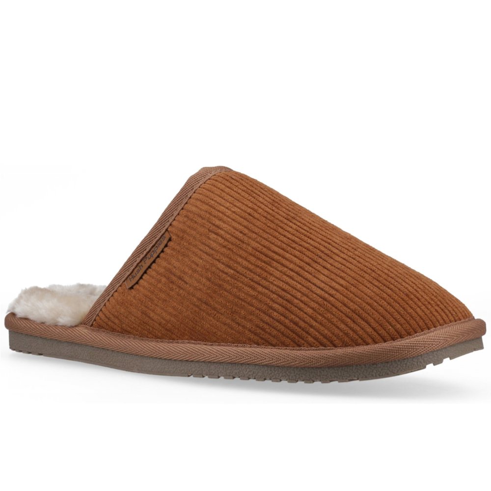 Hush Puppies Men's Tan Coady Slippers Colour: : Size 12