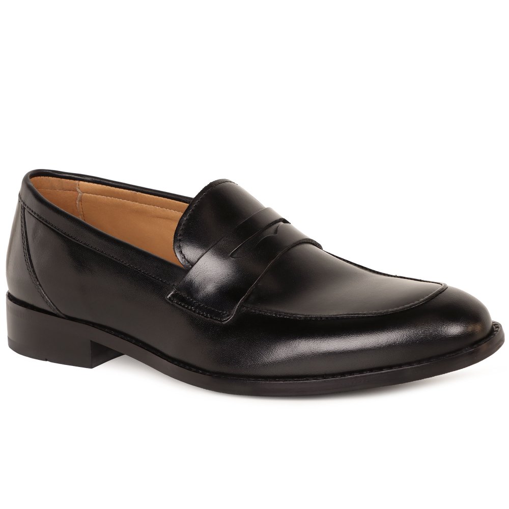 Jones Bootmaker Men's Black Russell Penny Loafers Colour: : Size 10