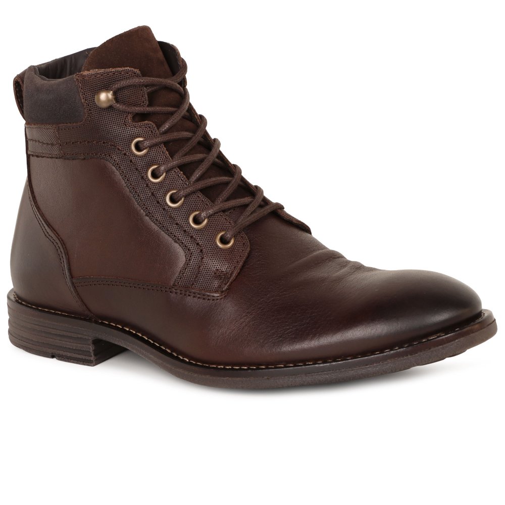 Jones Bootmaker Men's Dark Brown Docklands Boots Colour: : Size 11