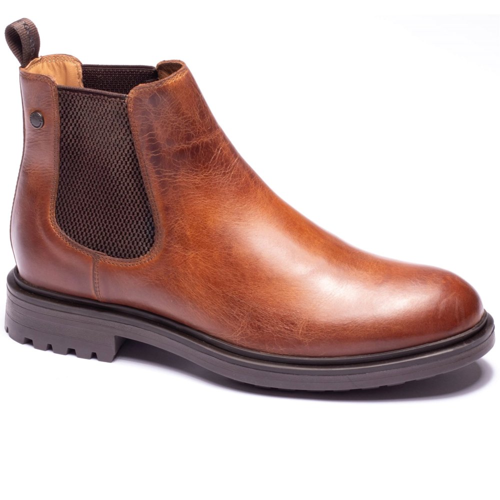 Base London Men's Tan Roebuck Chelsea Boots Colour: : Size 8
