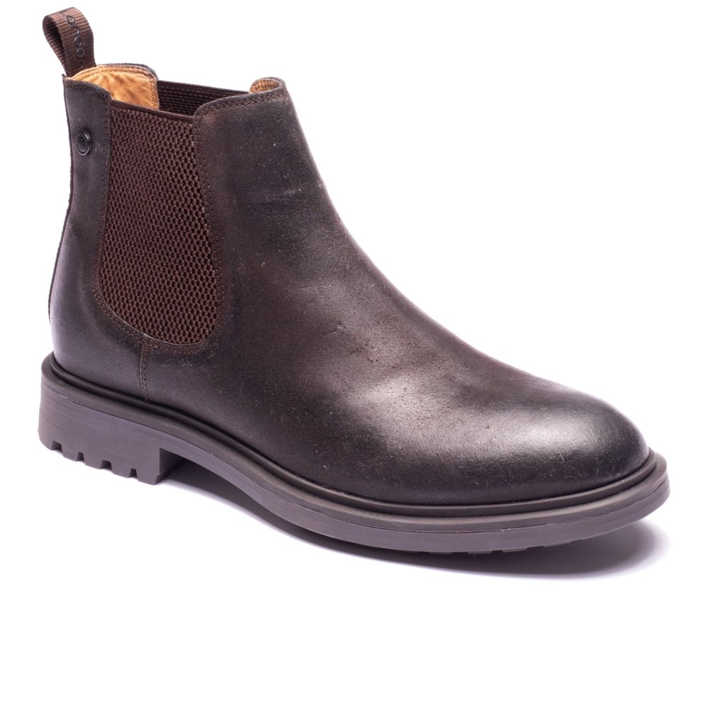 Base London Men's Dark Brown Leather Roebuck Chelsea Boots Colour: : Size 12