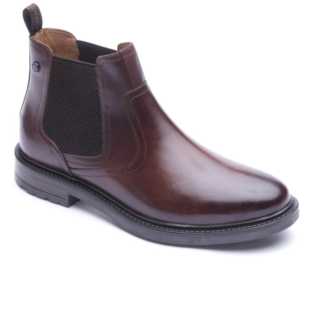 Base London Men's Brown Smith Chelsea Boots Colour: : Size 12