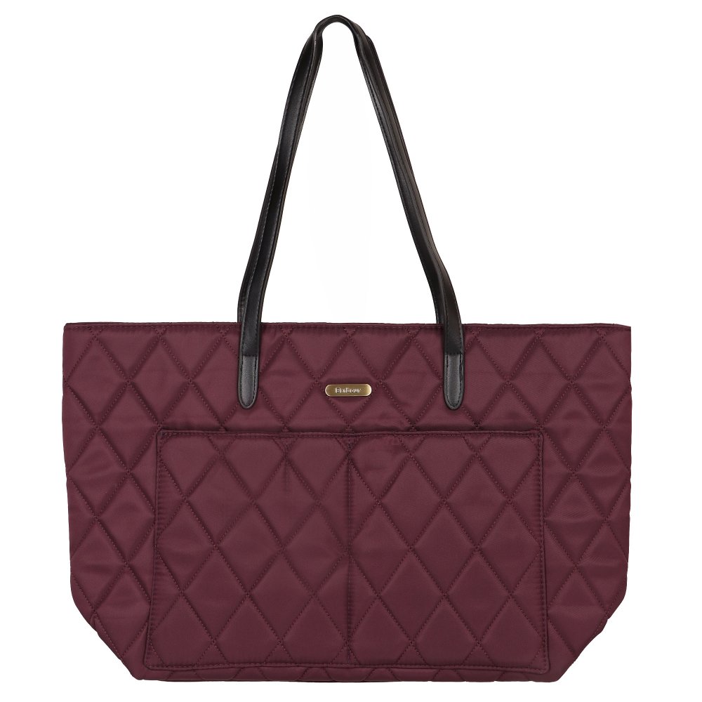 Barbour Womens Quilted Tote Bag - Fig - Image 2