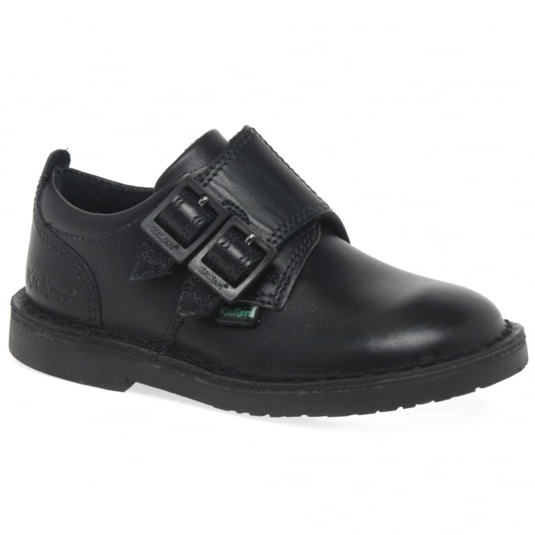 Chaussures KICKERS Bébé Adlar - Double Brides Moine - Cuir Daim Marron Clair - Taille Eur 29 (UK 11 Enfant) - Neuf Sans Emballage
