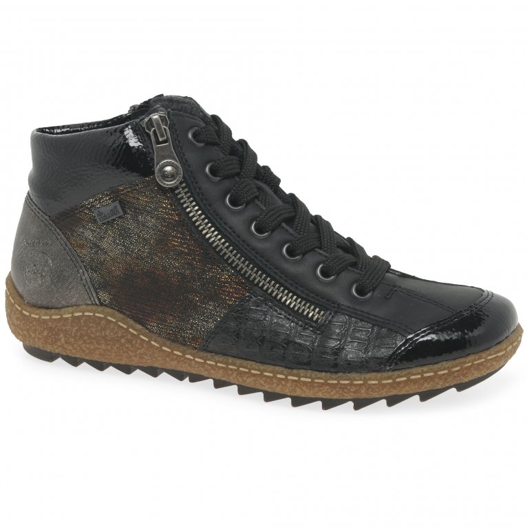 Bottines Cheville Femme Rieker Joely - Dessus Synthétique, Semelle Anti-stress, Doublure Textile, Fermeture Zip