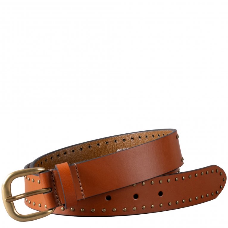 Lakeland Leather Tan Sandale Studded Leather Belt Colour: : Small