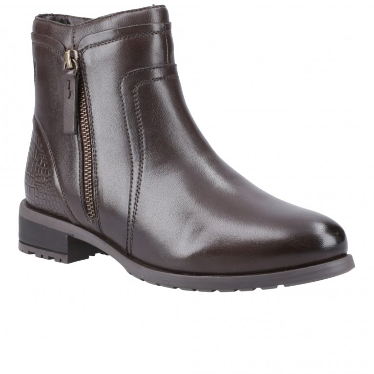 Hush Puppies Women's Scarlett Leather Flat Ankle Boots Brown Size 8 (41) - Image 9