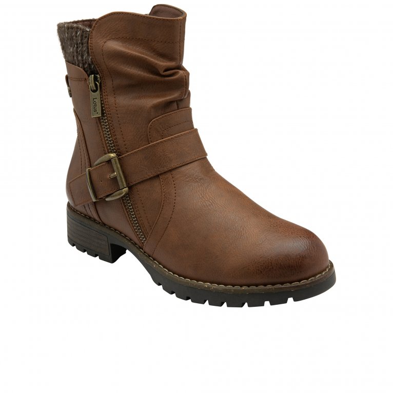 Lotus Women's Tan 'Jemma' Zip-Up Ankle Boots | Size: 5 - Image 2