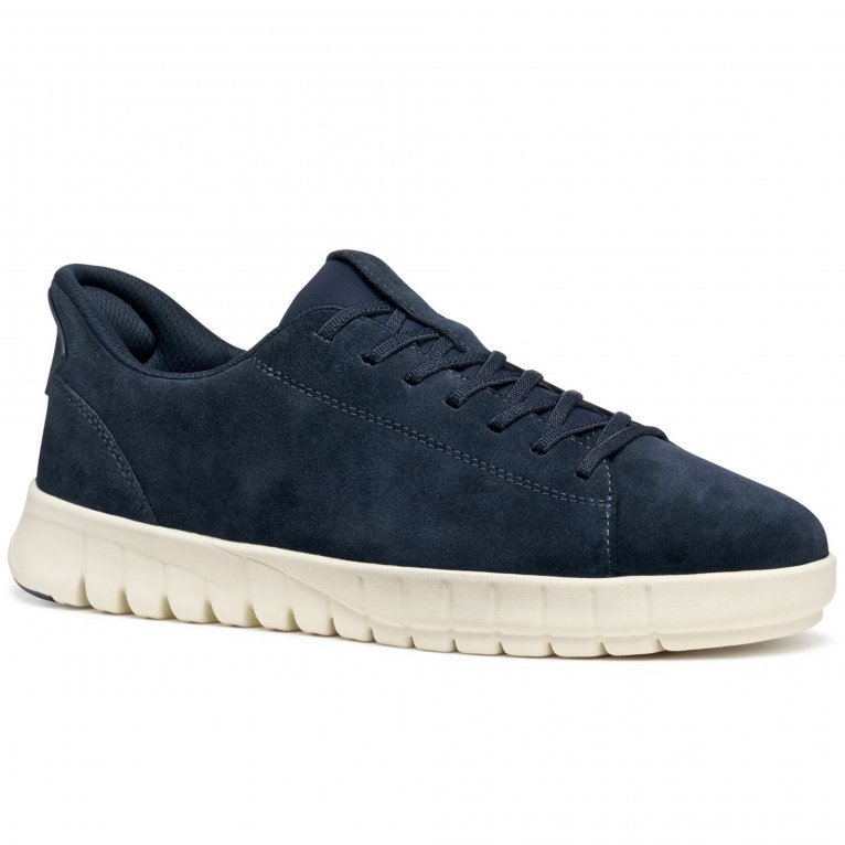 Geox Men's Navy Suede U Flextride Plus Trainers Colour: : Size 10
