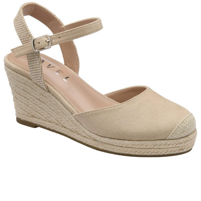 Ravel Denwick Women's Espadrille Wedge Sandals in Tan, Size 3, Jute and Linen Closed-Toe Shoes for Summer Styling - Image 2