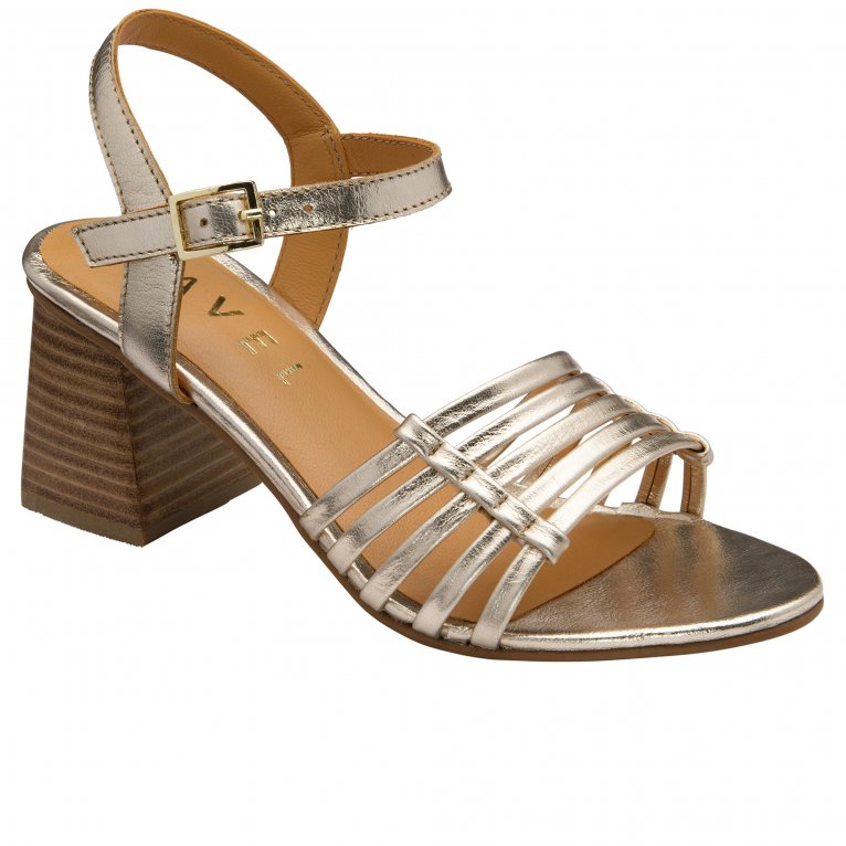 Ravel Kiplin Ankle Strap Block Heel, Gold, Size 3, Women - Image 4