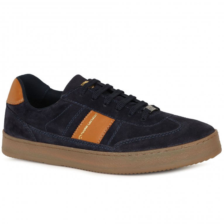 Base London Men's Navy Suede Banksy Trainers Colour: : Size 7