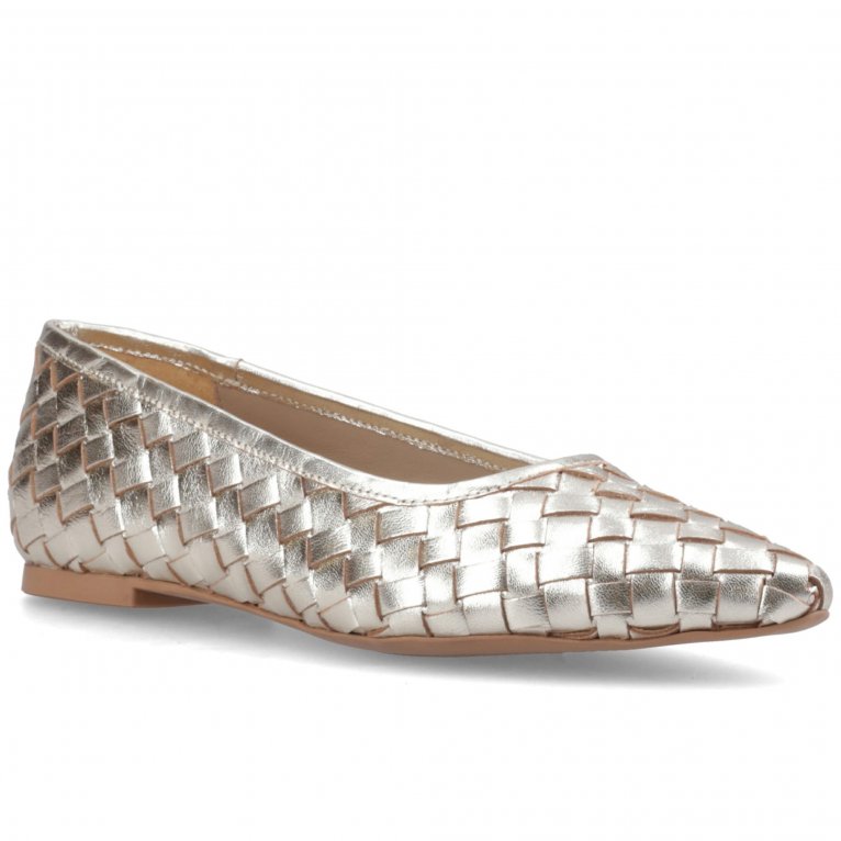 Hush Puppies Women's Darla Woven Ballerina in Gold | Size: 6 - Image 3