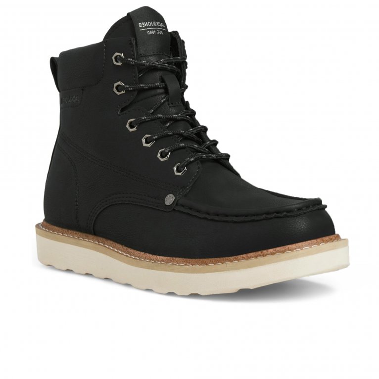 Jack & Jones Men's Anthracite Archway Moc Boots Colour: : Size 12 - Image 4