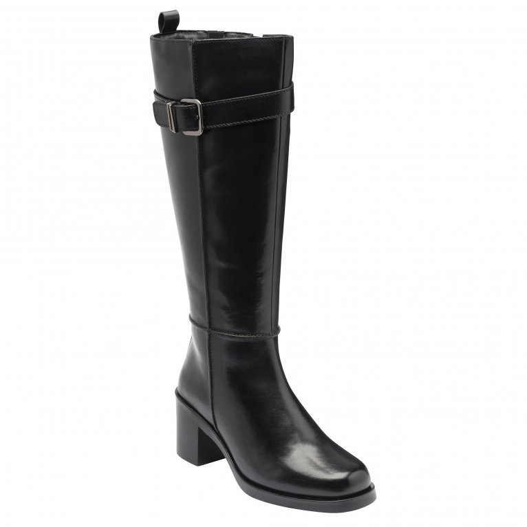 Lotus Liri Women's Knee High Leather Boots in Black Size 3 with 7cm Block Heel - Image 3