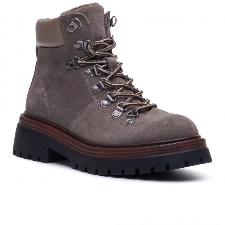 Hush Puppies Robyn Hiker Women's Ankle Boots Grey Leather Suede Size 8 - Image 7