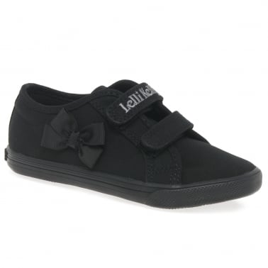 Lily Girls Infant Canvas Rip Tape Plimsoll Shoes
