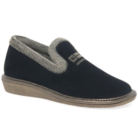 Nicola III Womens Faux Fur Lined Full Suede Slippers