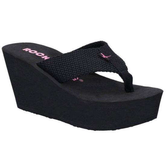 Diver Webbing Womens Toe Post Wedge Sandals