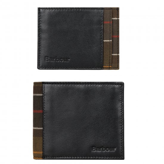 Leather Tartan Wallet & Card Holder Set