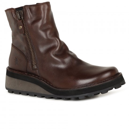 Hole Womens Wedge Heel Boots
