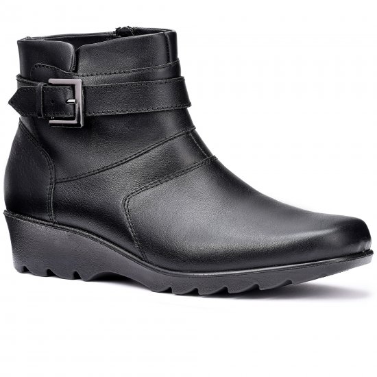 Foxton Womens Low Wedge Wide Fit Boots