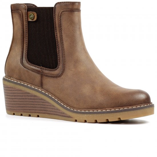 Connie Womens Wedge Ankle Boots