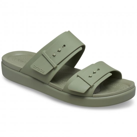 Brooklyn Buckle Womens Low Wedge Sandals