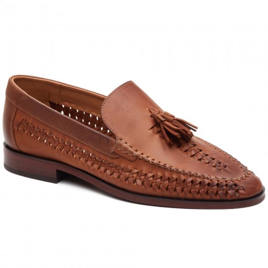 Bracken Leather Weave Mens Loafers