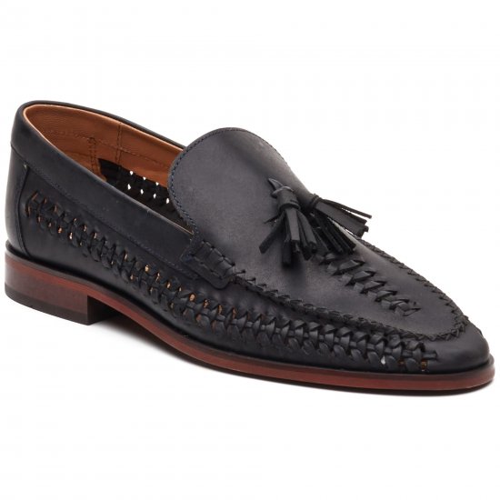Bracken Leather Weave Mens Loafers